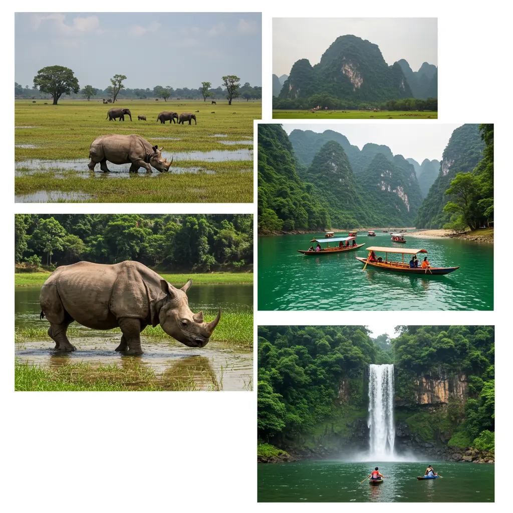 A Collage of Northeast India's Natural Wonders
